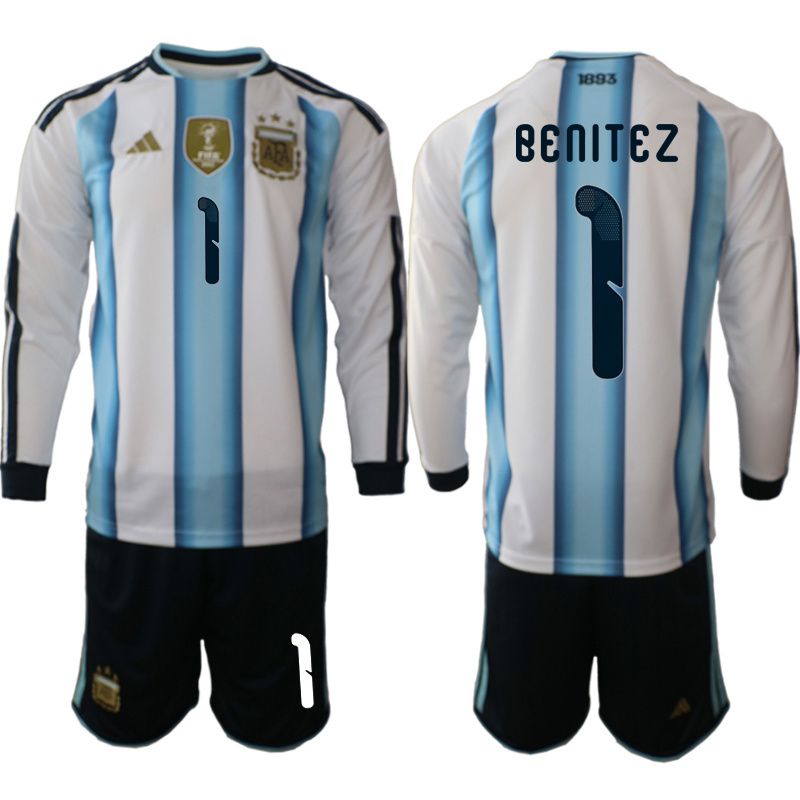 Men 2026 World Cup National Team Argentina home blue #1 long sleeve Soccer Jersey->argentina jersey->Soccer Country Jersey